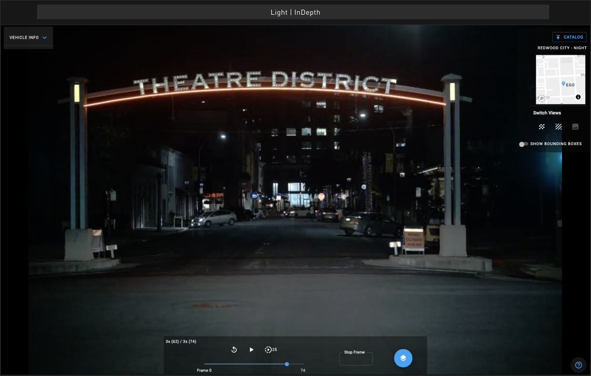 Screenshot of light's depth mapping software in live view